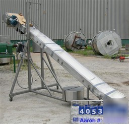 Used- incline belt conveyor, 304 stainless steel. 12''