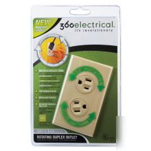 2 rotating duplex outlets w/matching wallplate #36011-v