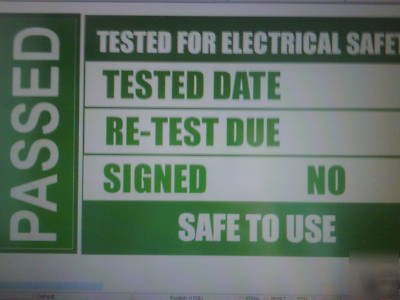 40 pat testing labels 50 x 25 mm plug top size 
