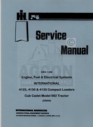Cadet 982 4125 4130 4135 loader onan engine serv manual