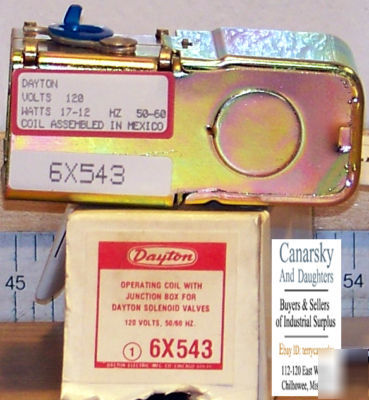 New 1 dayton 6X543 solenoid valve coil 