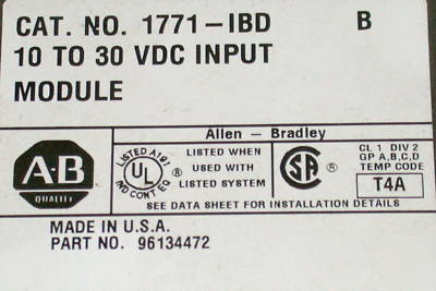 New allen bradley 10 to 30 vdc input module 1771-ibd