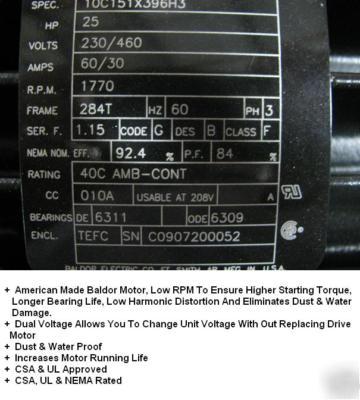 New eaton 25 hp 3 phase rotary screw air compressor 