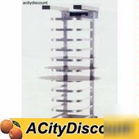 Pvi 9 pan pizza rack aluminum table top wall mount nsf