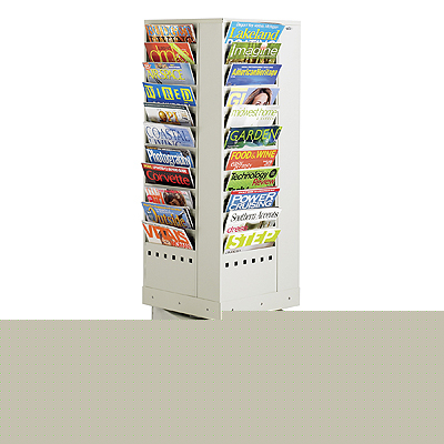 Safco office steel rotary magazine rack 44 pockets