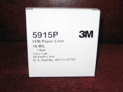 3M 5915P vhb acrylic foam tape 1IN x 1YD 1 roll 