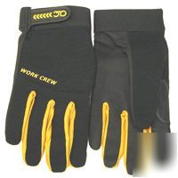 Custom leathercraft work crew gloves, mediu, 127M