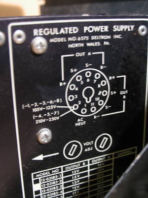 Deltron inc dual 15V / 1.5 amp regulated power supply