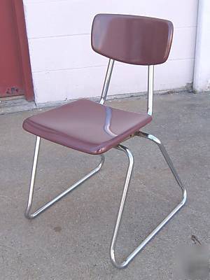 Lot of 4 virco violet stackable student chairs