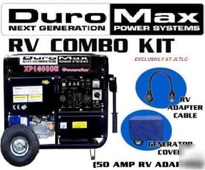 New 10000 watt ptble gas generator 50 amp rv combo kit