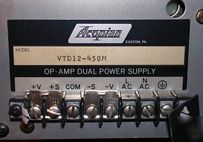 New acopian VTD12-450M op-amp dual power supply, 