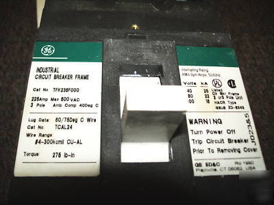 New ge circuit breaker 125 amp 3 ph adj mag TFK236125WL