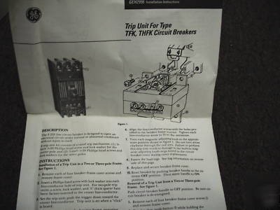 New ge circuit breaker 125 amp 3 ph adj mag TFK236125WL