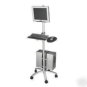 New medical mobile computer cart aluminum workstation