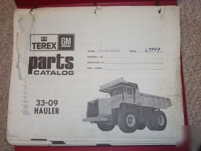 Terex parts book/manual/catalog~33-09 aa hauler/truck