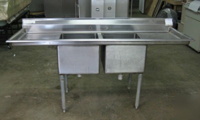 2 compartment sink 18X21X13Â½ w/ two 18