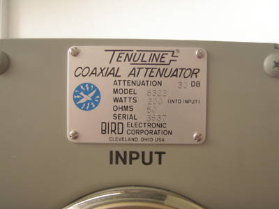 Bird 8322 rf coaxial attenuator 