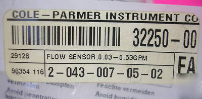 Cole-parmer jlc ir-opflow, p/n 32250-00 flow sensor