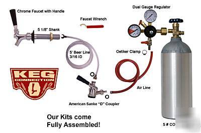 Kegerator kit, 1 faucet fridge, draft beer,standard kit