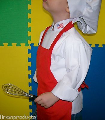Lot of 3 kids coat chef jacket +hat+flag+apron gift 