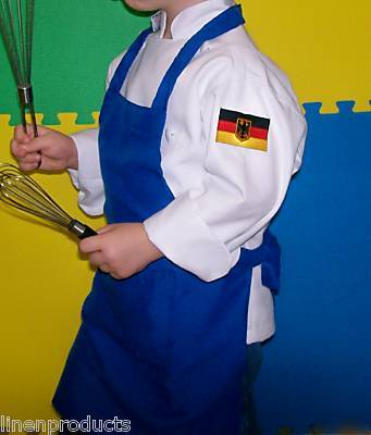 Lot of 3 kids coat chef jacket +hat+flag+apron gift 