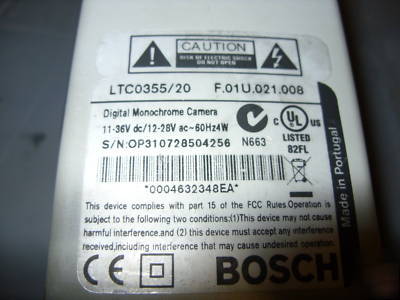 Lot of 5 bosch monochrome cameras LTC0355/20