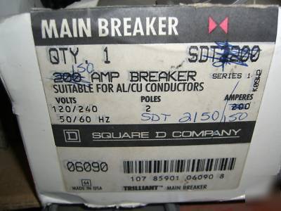 New sq. d trilliant 150 amp 240 volt , SDT2150 surplus