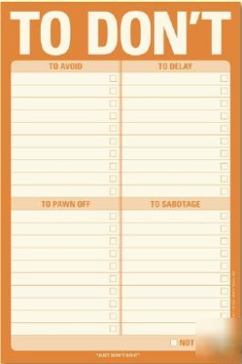 To don't list - memo pad for procrastinators slackers