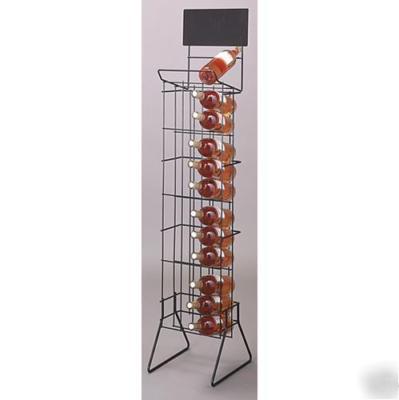 New 1 - black wine bottle display rack with sign plate 