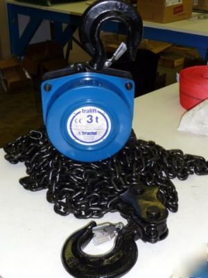 New tractel griphoist 3-ton chain hoist 20 foot lift 