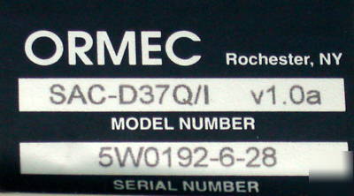 Very nice ormec d-series servodrive model #sac-D37Q