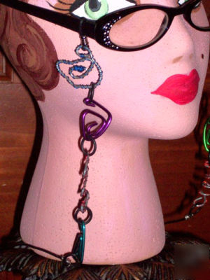 Handmade eyeglass chain holder necklace... ooak
