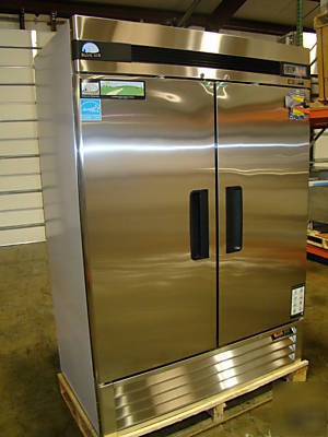 New blue air 2-door stainless refrigerator w/ casters