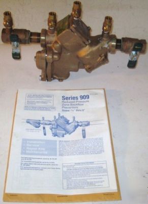 New watts regulator 909 qt rpz backflow preventer valve 