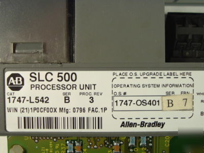Allen bradley slc 500 5/04 cpu 1747-L542, ser b, used