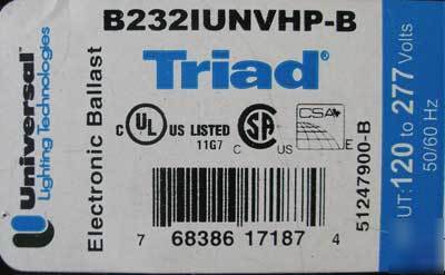 Cooper 8TSS-132-unv-EB81-u 2LAMP tandem 8' strip ballst