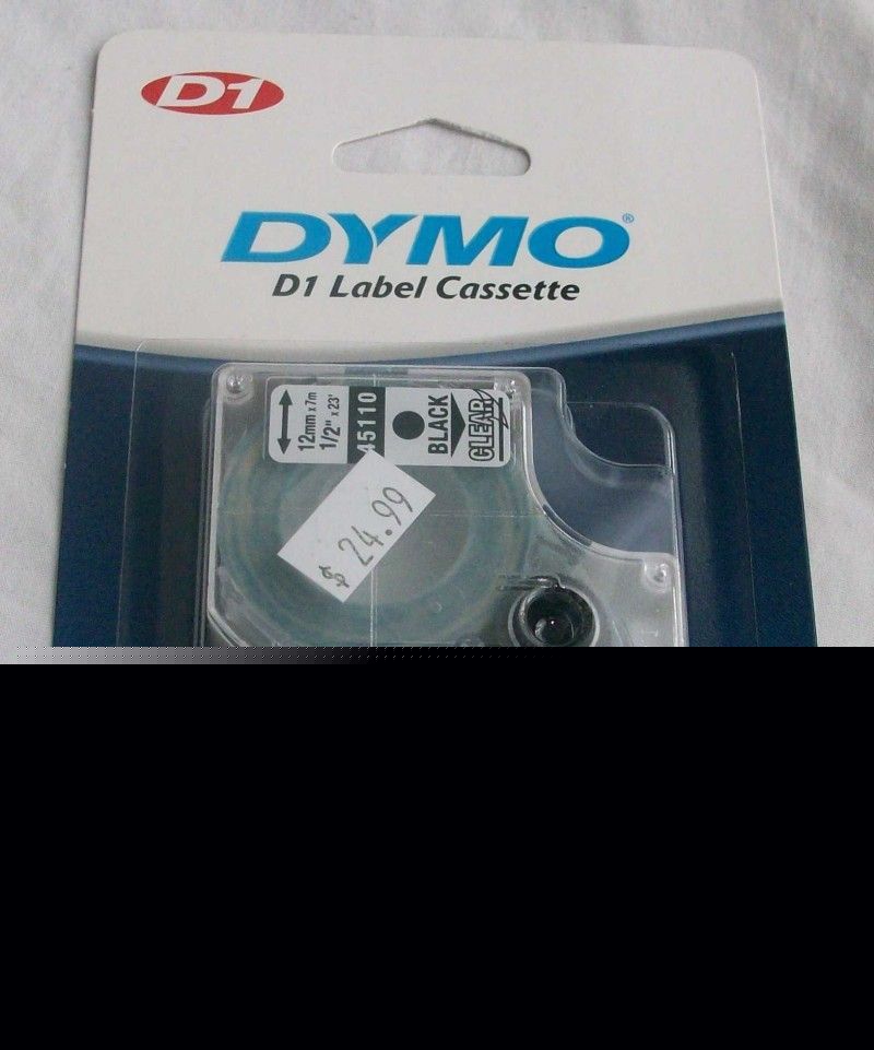 Dymo 45110 clear and black print tape