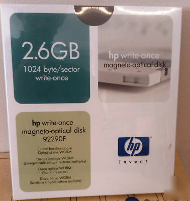 Hp 92290F 2.6GB 1024 byte/sector writeonce optical disk