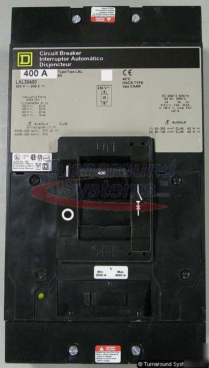 New square d LAL36400 circuit breakers, 400 amp, 