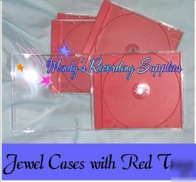 Standard cd jewel case box with red tray 9-pack