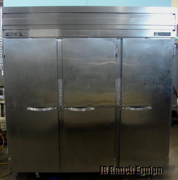 Beverage air stainless steel three door freezer