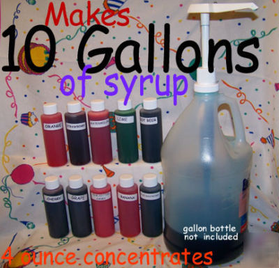 10 gallon syrup mix snow/shaved ice flavored fundraiser