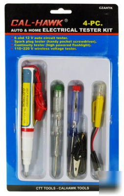 4-pc aoto & home electrical tester kit --free ship--