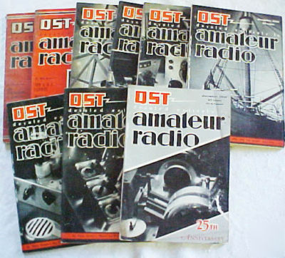 (9) issues 1939-40 arrl qst magazine amateur ham radio
