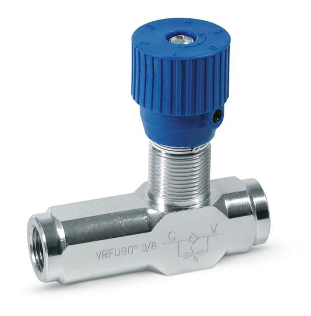 Hydraulic flow regulator valve with check 1/2