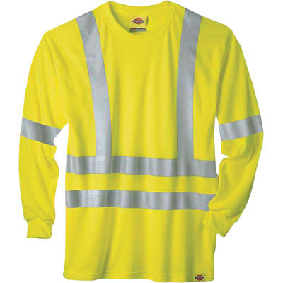 New dickies hi-vis long-sleeve t-shirt -medium orange - 