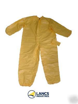 One piece containment suit 8 mil pvc opaque yellow xxl
