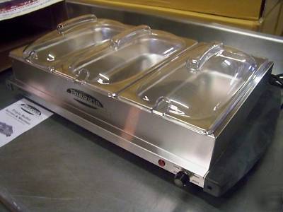 New biaggia triple food buffet server warmer 