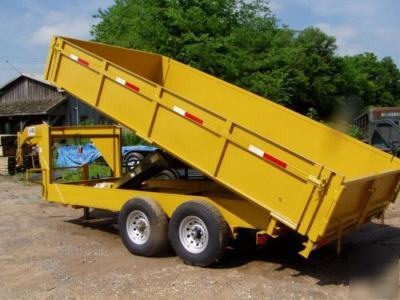 8 x 16 x 2 drop sides dump trailer 14 k bumper pull