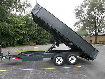 8 x 16 x 2 drop sides dump trailer 14 k bumper pull
